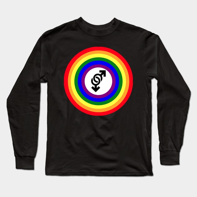 Gay Pride Shield Long Sleeve T-Shirt by CaveofNerdom